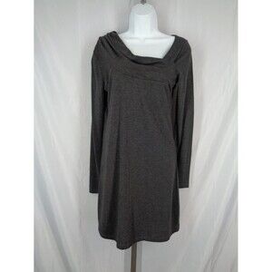 Lole Cross Drape Neck Gray Long Sleeve Dress Size XS